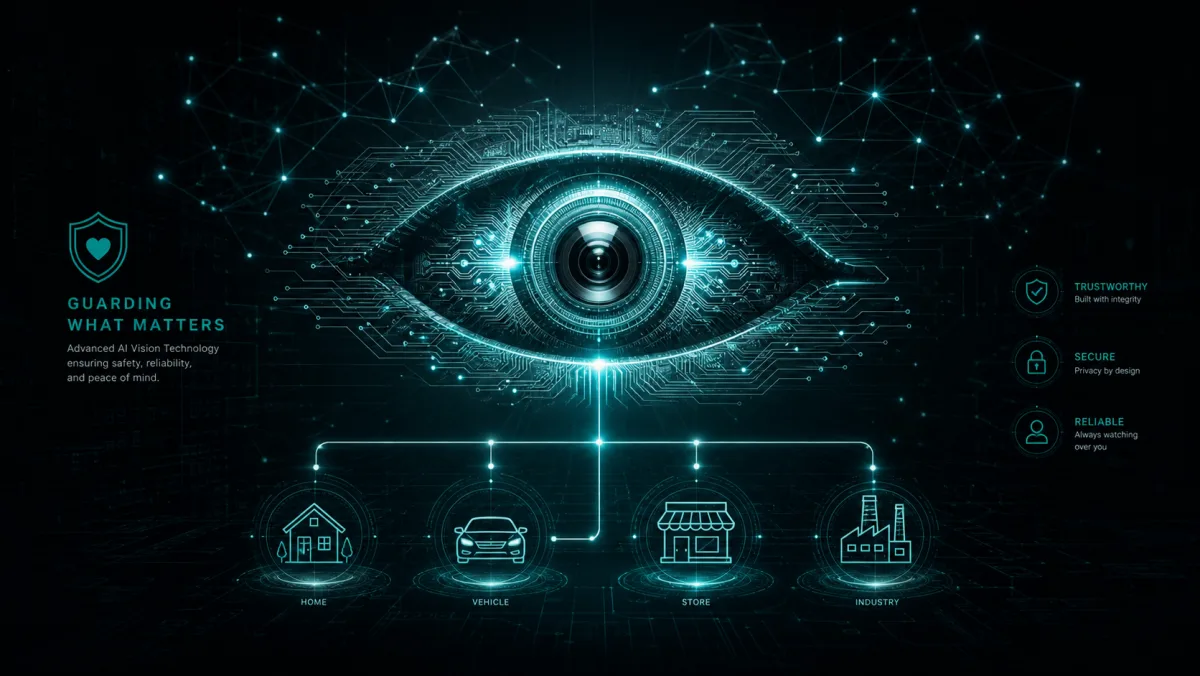 Ojo de inteligencia artificial conectado a múltiples entornos de vigilancia autónoma